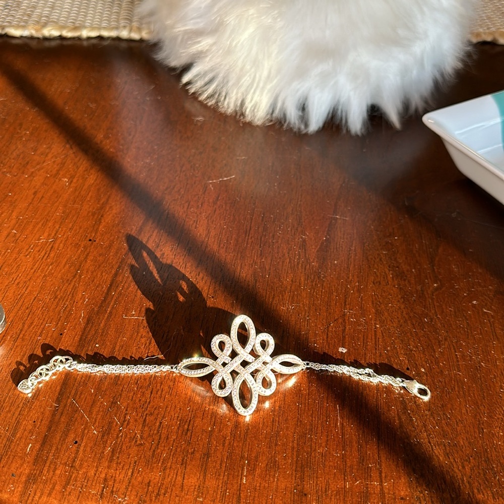 Brighton KNOTTINGHAM Celtic Cross Clear Swarovski Crystal Silver Bracelet RARE - Picture 4 of 11
